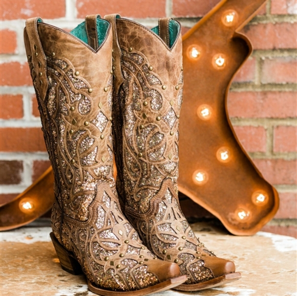 Corral Shoes - NWT Corral Orix Glitter Inlay boots